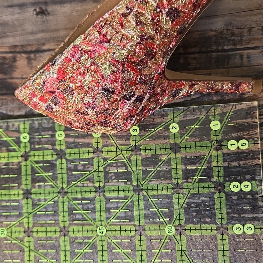 J. Crew Colette Glitter Pump Heels with Pink And Gold Pattern - Picture 8 of 8